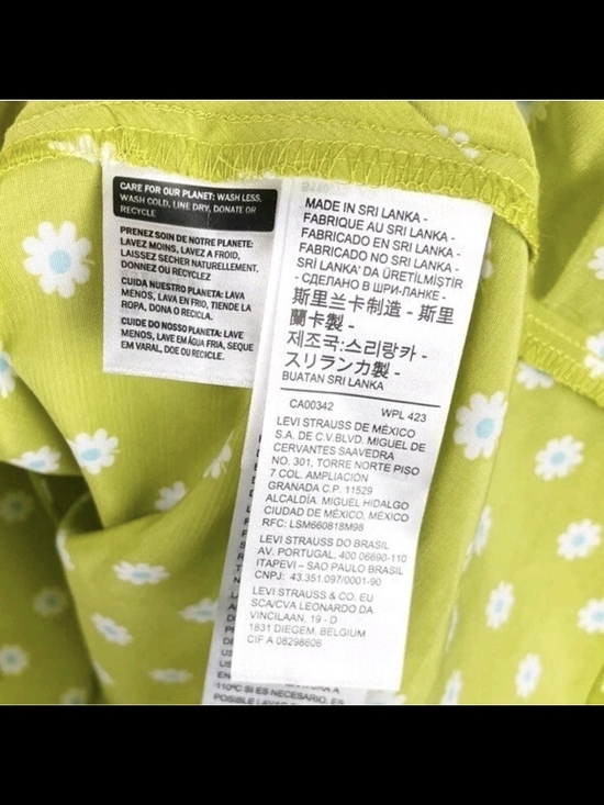 Levi's Lime Green Daisy Tie-Front Blouse - Picture 5 of 8